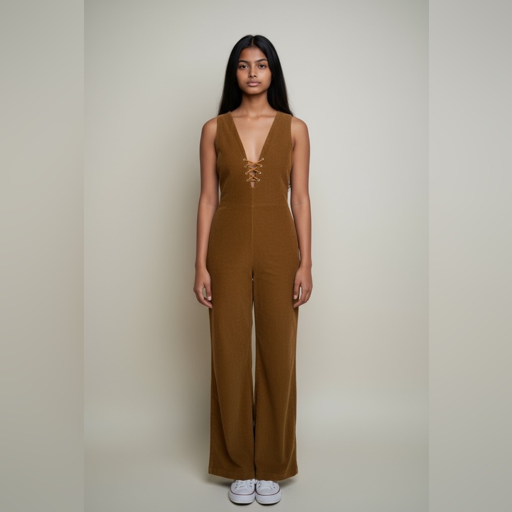 Brown Corduroy Jumpsuit